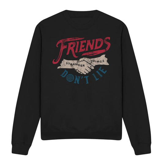 Black - Front - Stranger Things Unisex Adult Friends Don´t Lie Sweatshirt