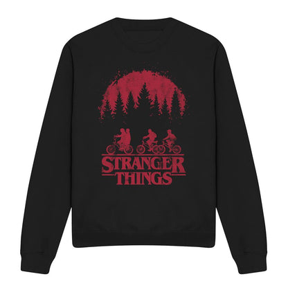 Black - Front - Stranger Things Unisex Adult Bike Sweatshirt