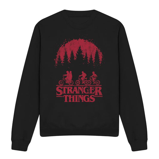 Black - Front - Stranger Things Unisex Adult Bike Sweatshirt
