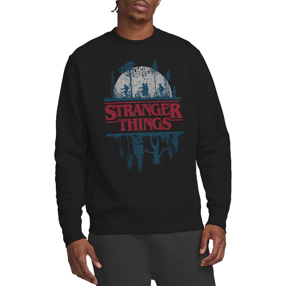 Black - Back - Stranger Things Unisex Adult Silhouette Sweatshirt