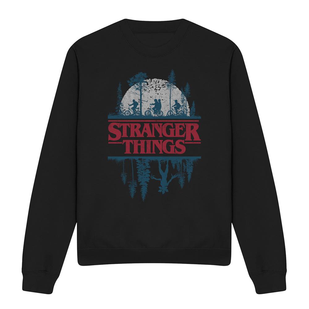 Black - Front - Stranger Things Unisex Adult Silhouette Sweatshirt