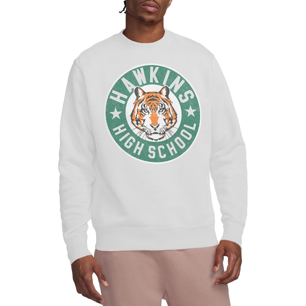 White - Back - Stranger Things Unisex Adult Hawkins High Badge Sweatshirt