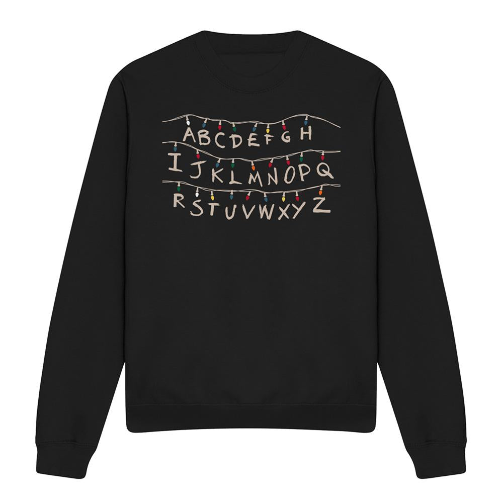 Black - Front - Stranger Things Unisex Adult Lights Sweatshirt