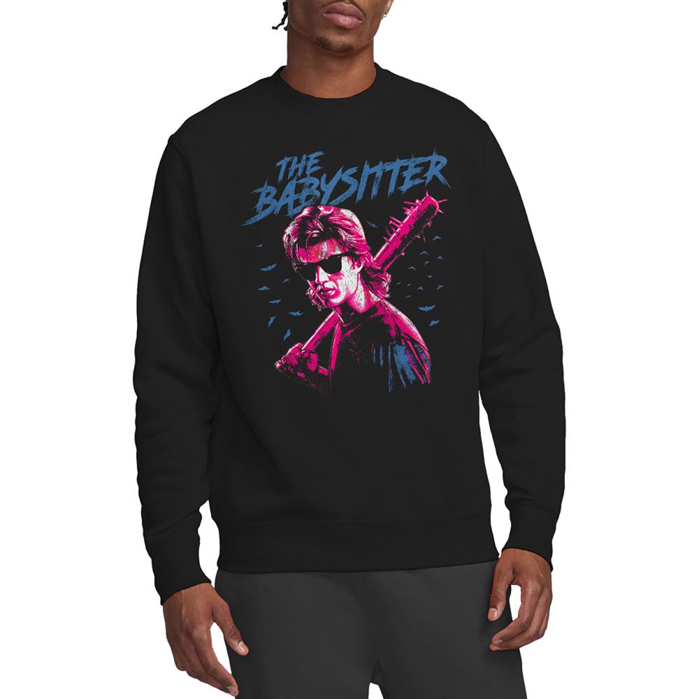 Black - Back - Stranger Things Unisex Adult The Babysitter Sweatshirt