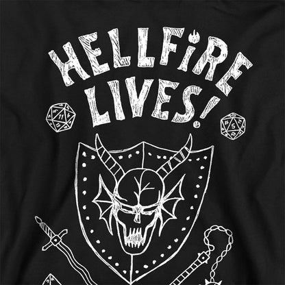 Black - Side - Stranger Things Unisex Adult Hellfire Graduation Invert Sweatshirt
