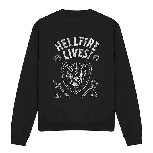 Black - Front - Stranger Things Unisex Adult Hellfire Graduation Invert Sweatshirt