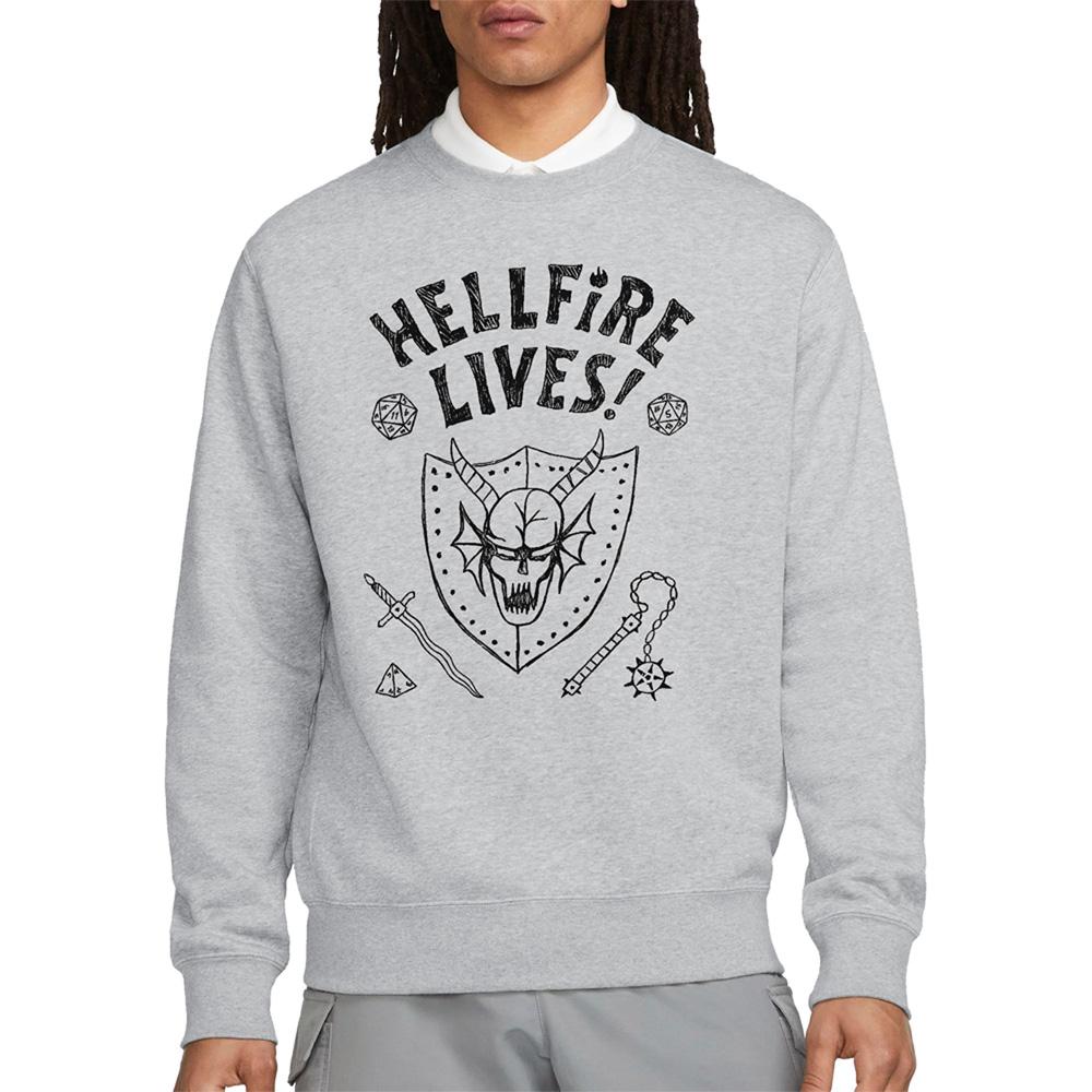 Athletic Heather - Back - Stranger Things Unisex Adult Hellfire Graduation Sweatshirt