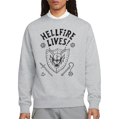 Athletic Heather - Back - Stranger Things Unisex Adult Hellfire Graduation Sweatshirt