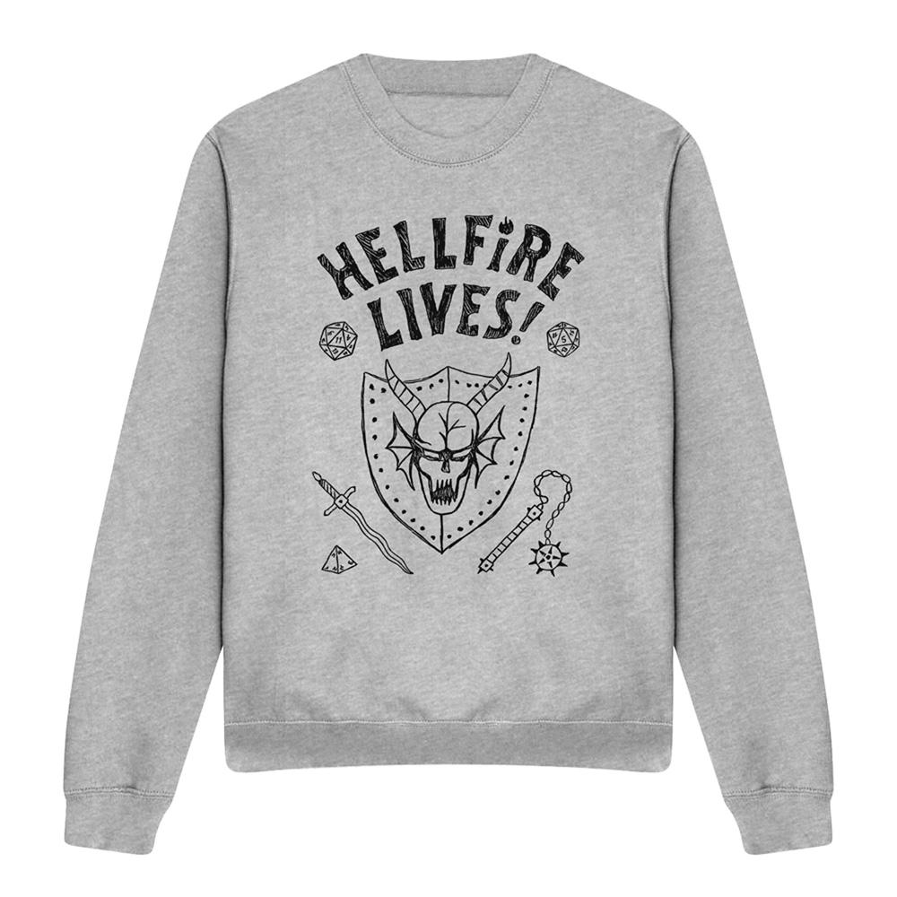Athletic Heather - Front - Stranger Things Unisex Adult Hellfire Graduation Sweatshirt