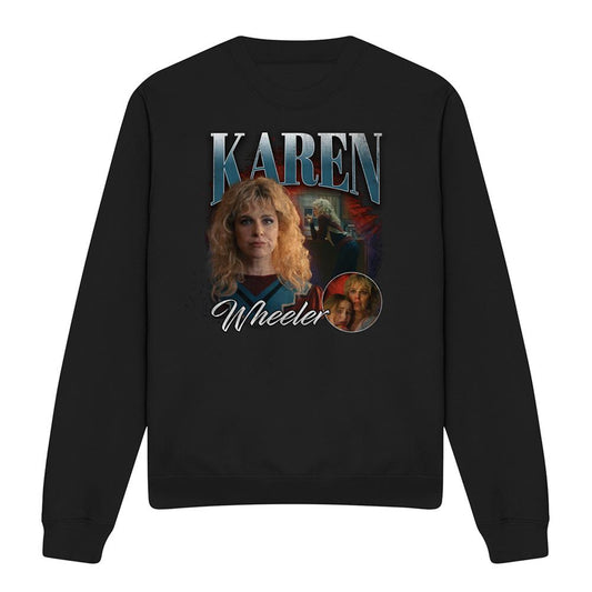 Black - Front - Stranger Things 5 Unisex Adult Karen Wheeler Homage Sweatshirt