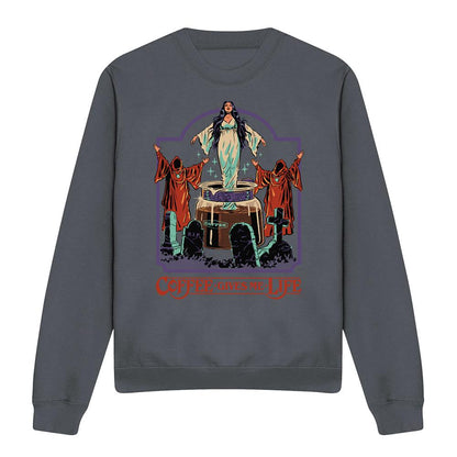 Charcoal - Front - Steven Rhodes Unisex Adult Coffee Gives Me Life Sweatshirt