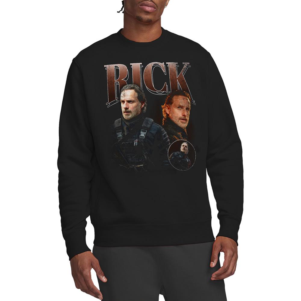Black - Back - The Walking Dead Unisex Adult The Ones Who Lived Rick Grimes Homage Sweatshirt