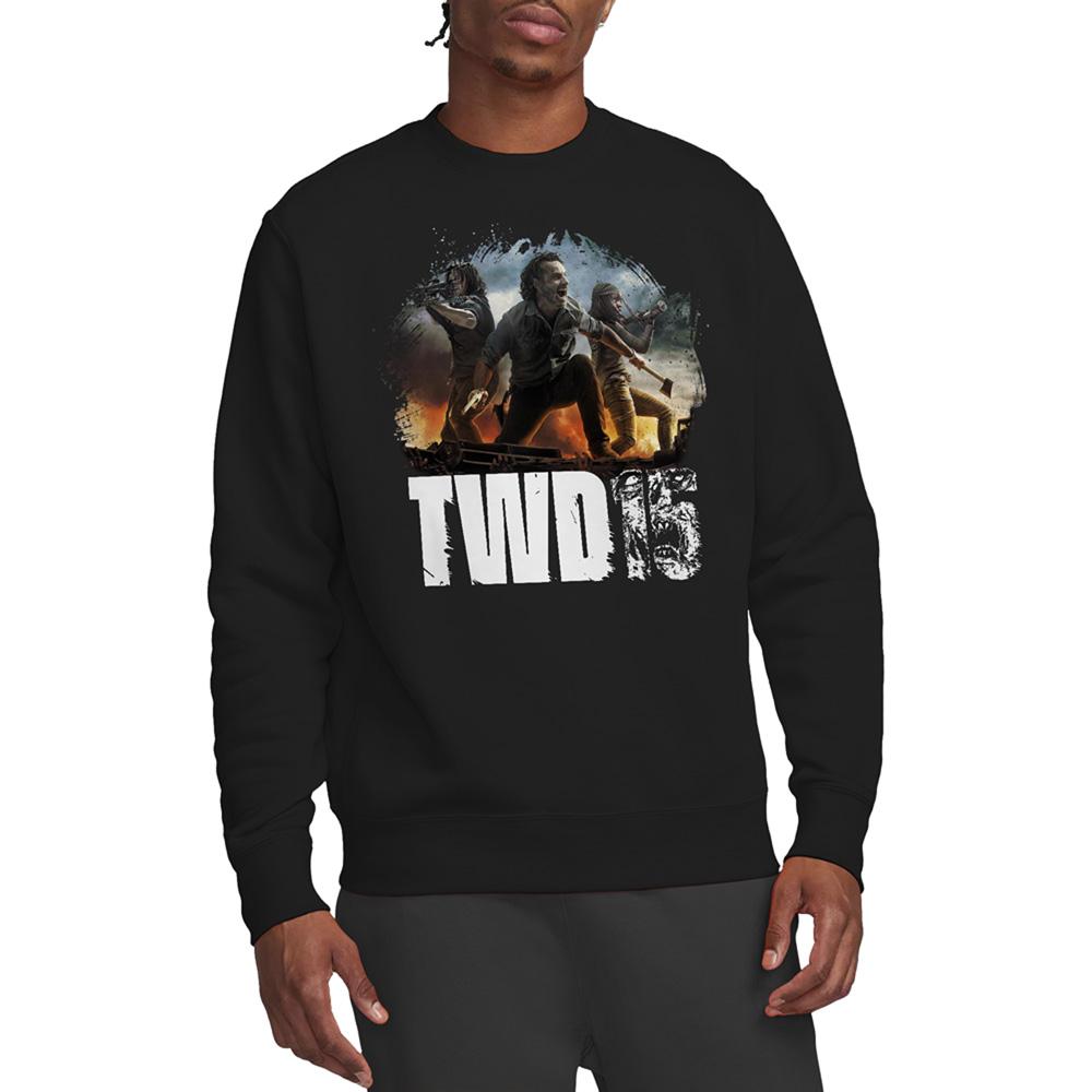 Black - Back - The Walking Dead Unisex Adult Group Pose Sweatshirt