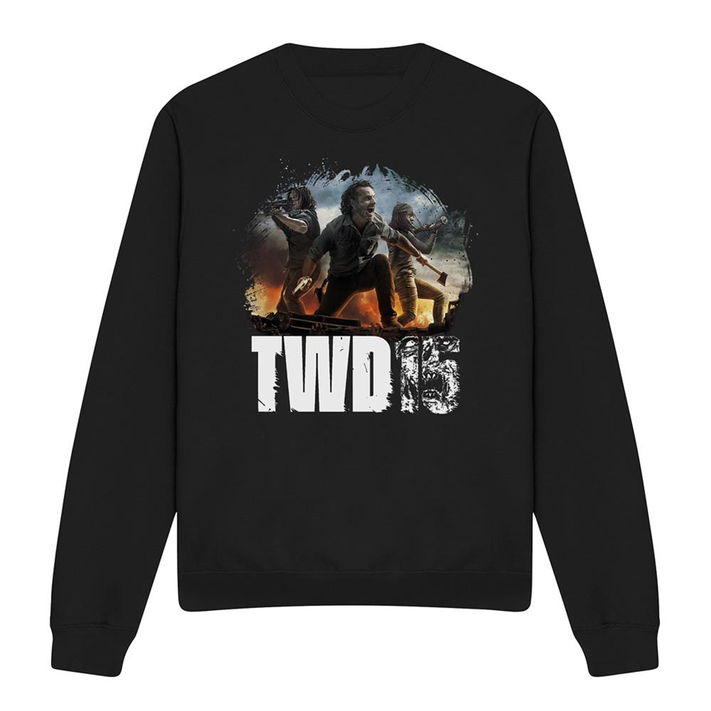 Black - Front - The Walking Dead Unisex Adult Group Pose Sweatshirt