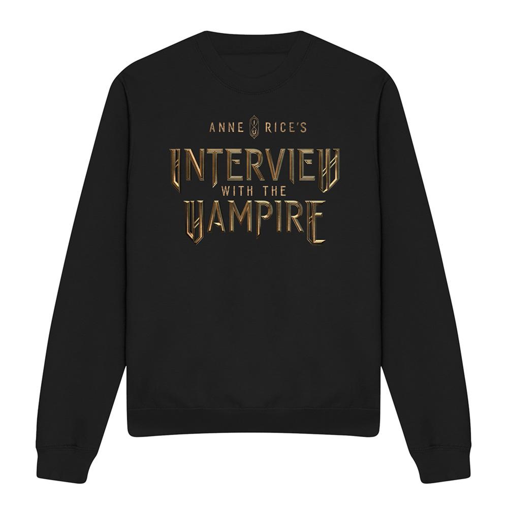 Black - Front - Interview With The Vampire Unisex Adult Gold Logo Sweatshirt