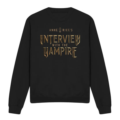 Black - Front - Interview With The Vampire Unisex Adult Gold Logo Sweatshirt