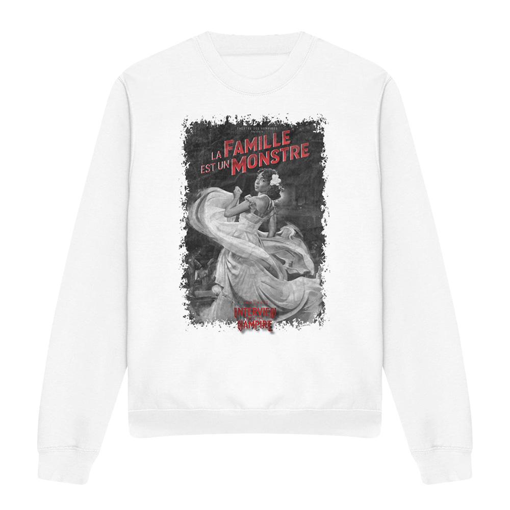 Black - Front - Interview With The Vampire Unisex Adult La Famille Mono Poster Sweatshirt