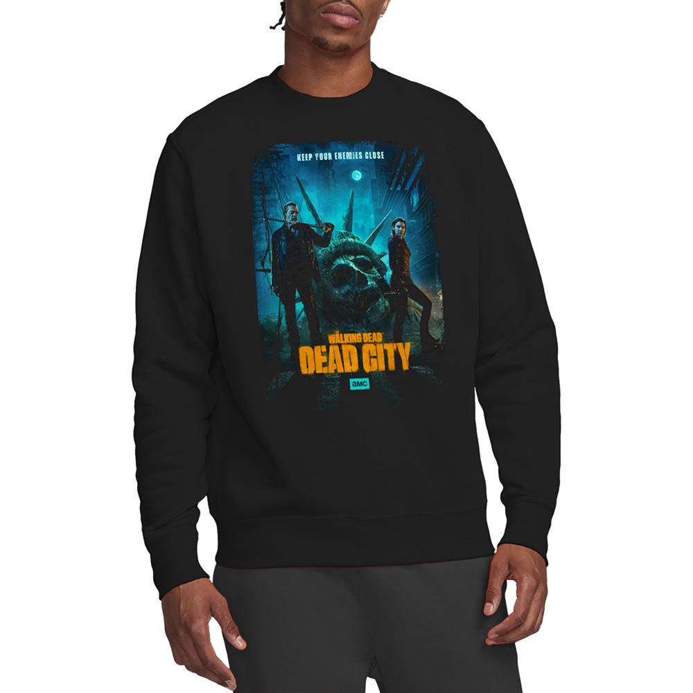 Black - Back - The Walking Dead Unisex Adult Dead City Negan & Maggie Poster Art Sweatshirt