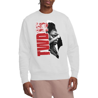 White - Back - The Walking Dead Unisex Adult Michonne 15 Sweatshirt