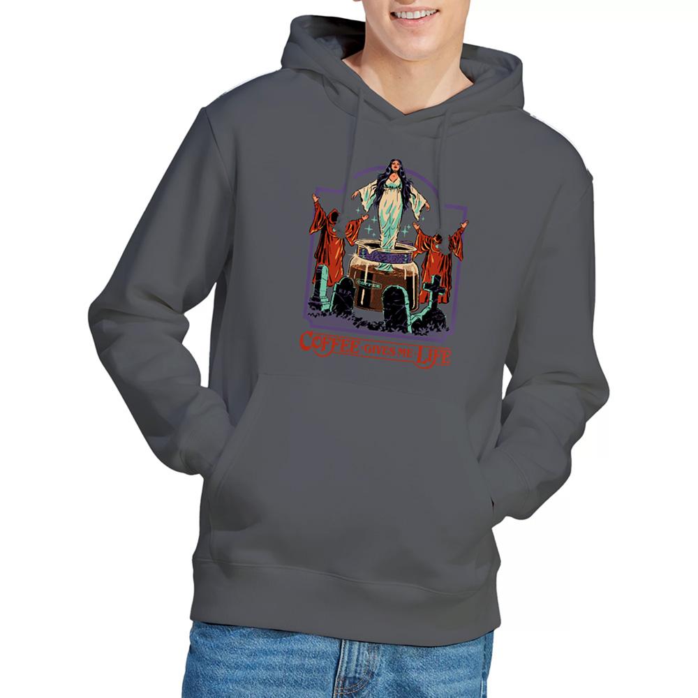 Charcoal - Lifestyle - Steven Rhodes Unisex Adult Coffee Gives Me Life Hoodie