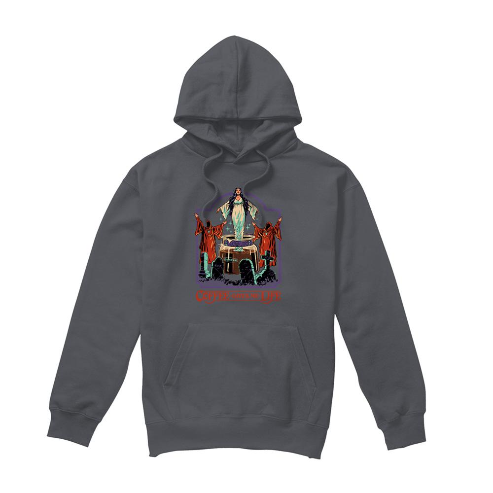 Charcoal - Front - Steven Rhodes Unisex Adult Coffee Gives Me Life Hoodie