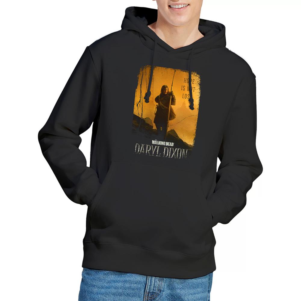 Black - Back - The Walking Dead Unisex Adult Daryl Dixon Poster Hoodie