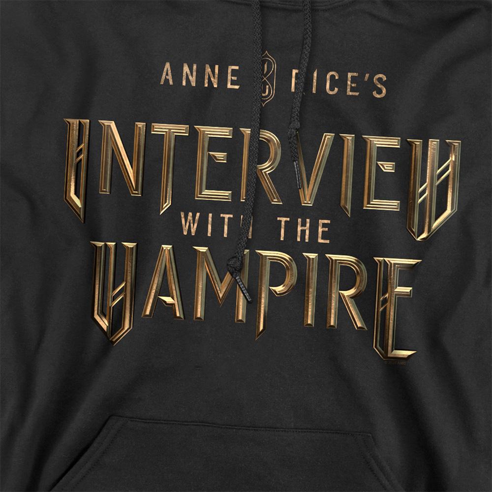 Black - Side - Interview With The Vampire Unisex Adult Gold Logo Hoodie