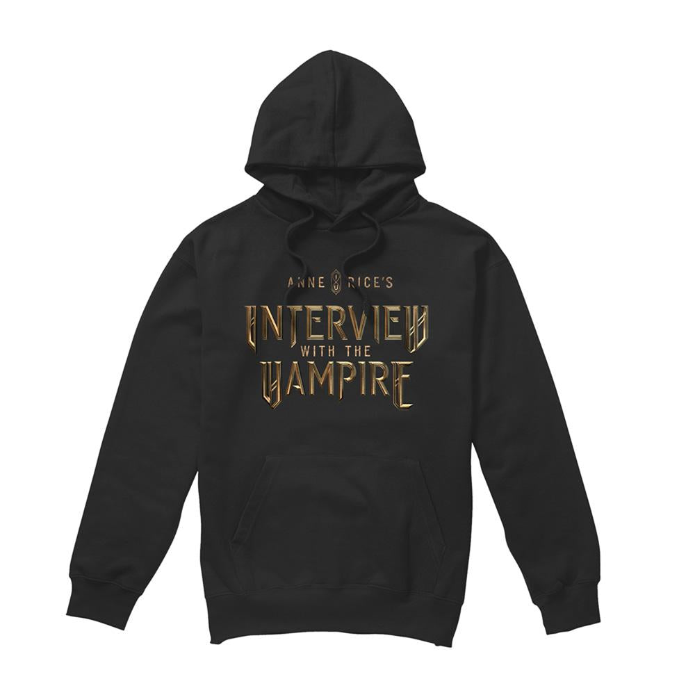 Black - Front - Interview With The Vampire Unisex Adult Gold Logo Hoodie
