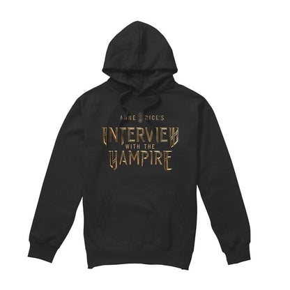 Black - Front - Interview With The Vampire Unisex Adult Gold Logo Hoodie