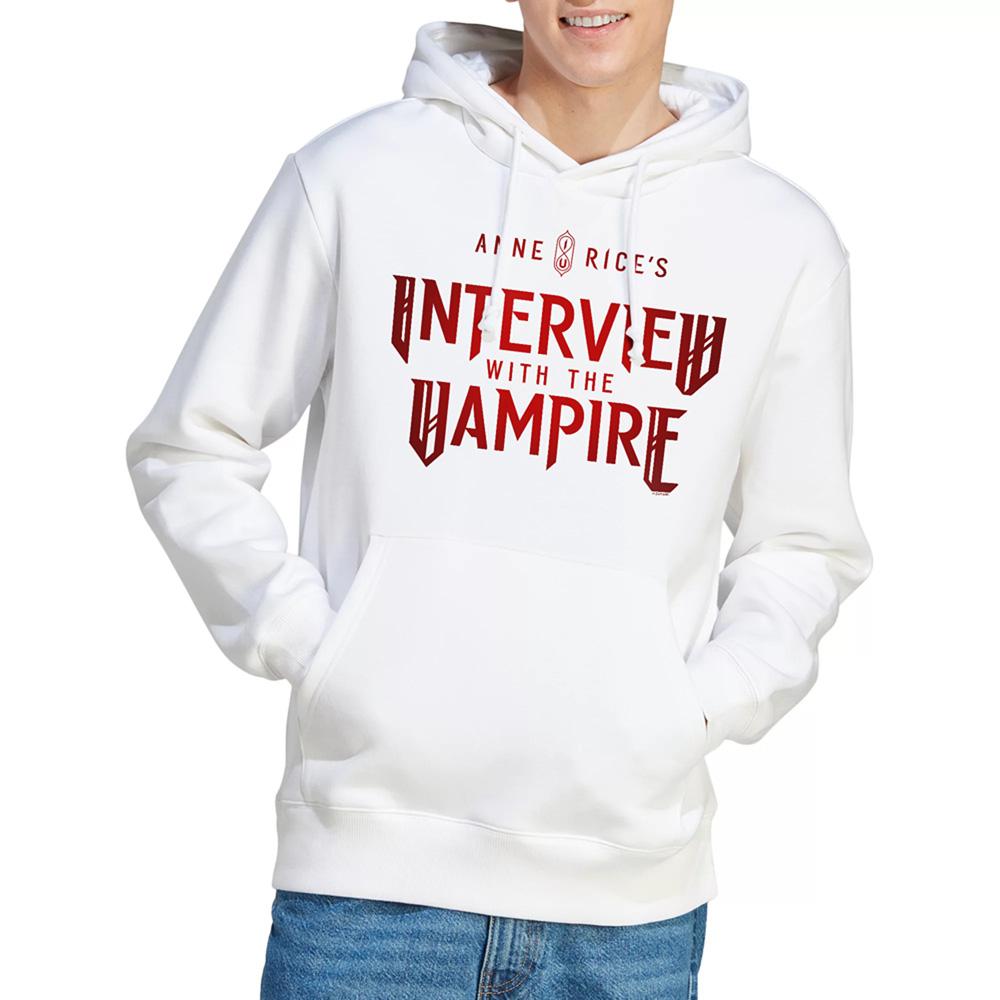 White - Back - Interview With The Vampire Unisex Adult Red Logo Hoodie