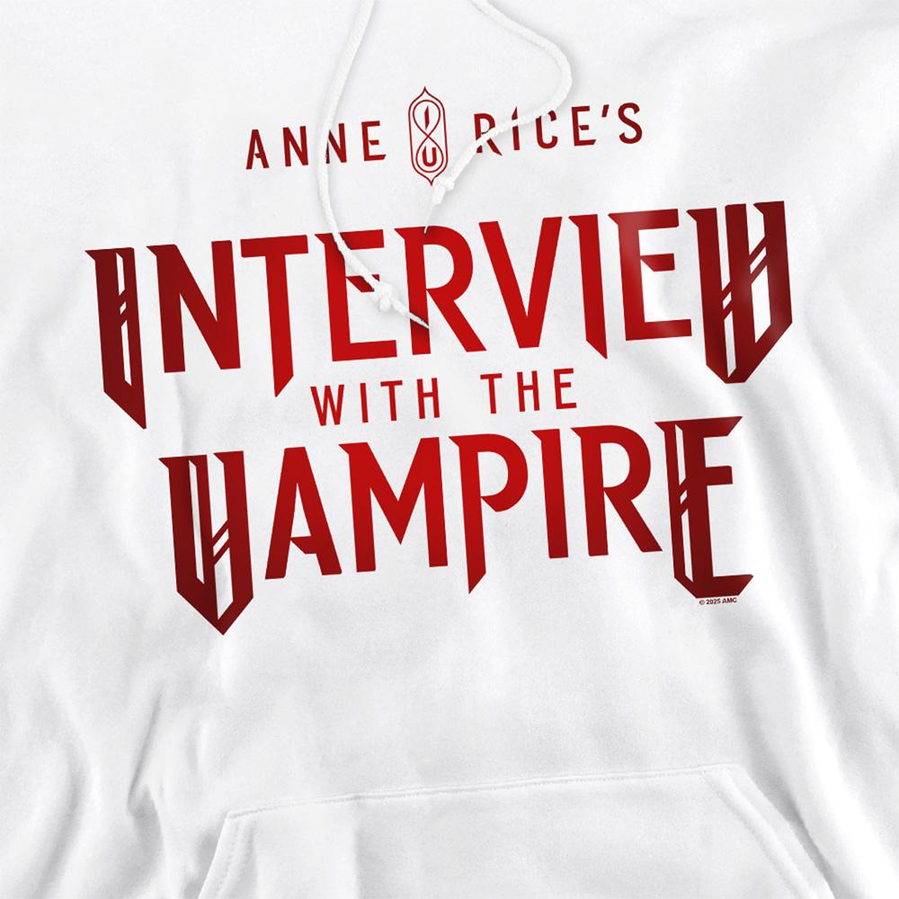 White - Side - Interview With The Vampire Unisex Adult Red Logo Hoodie