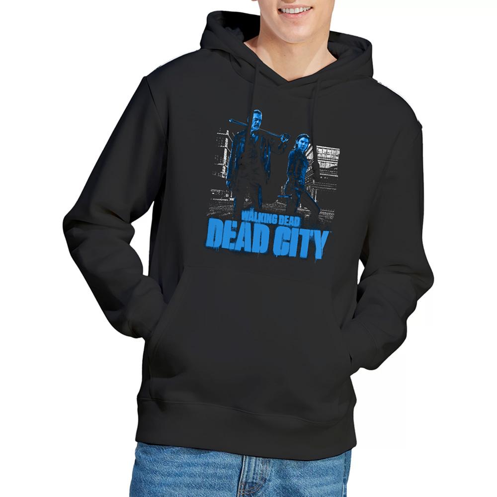 Black - Back - The Walking Dead Unisex Adult Dead City Negan & Maggie Monotone Hoodie