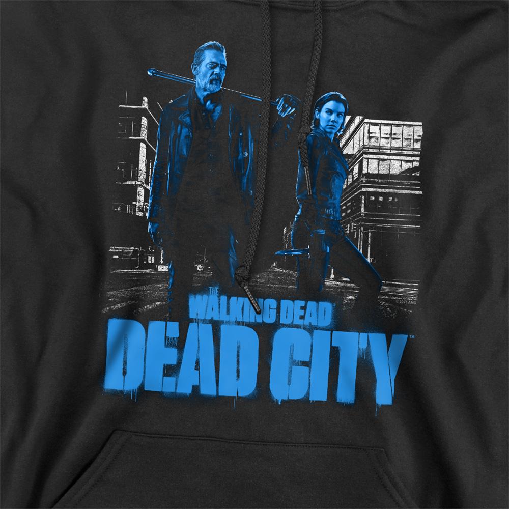 Black - Side - The Walking Dead Unisex Adult Dead City Negan & Maggie Monotone Hoodie