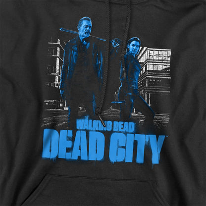 Black - Side - The Walking Dead Unisex Adult Dead City Negan & Maggie Monotone Hoodie