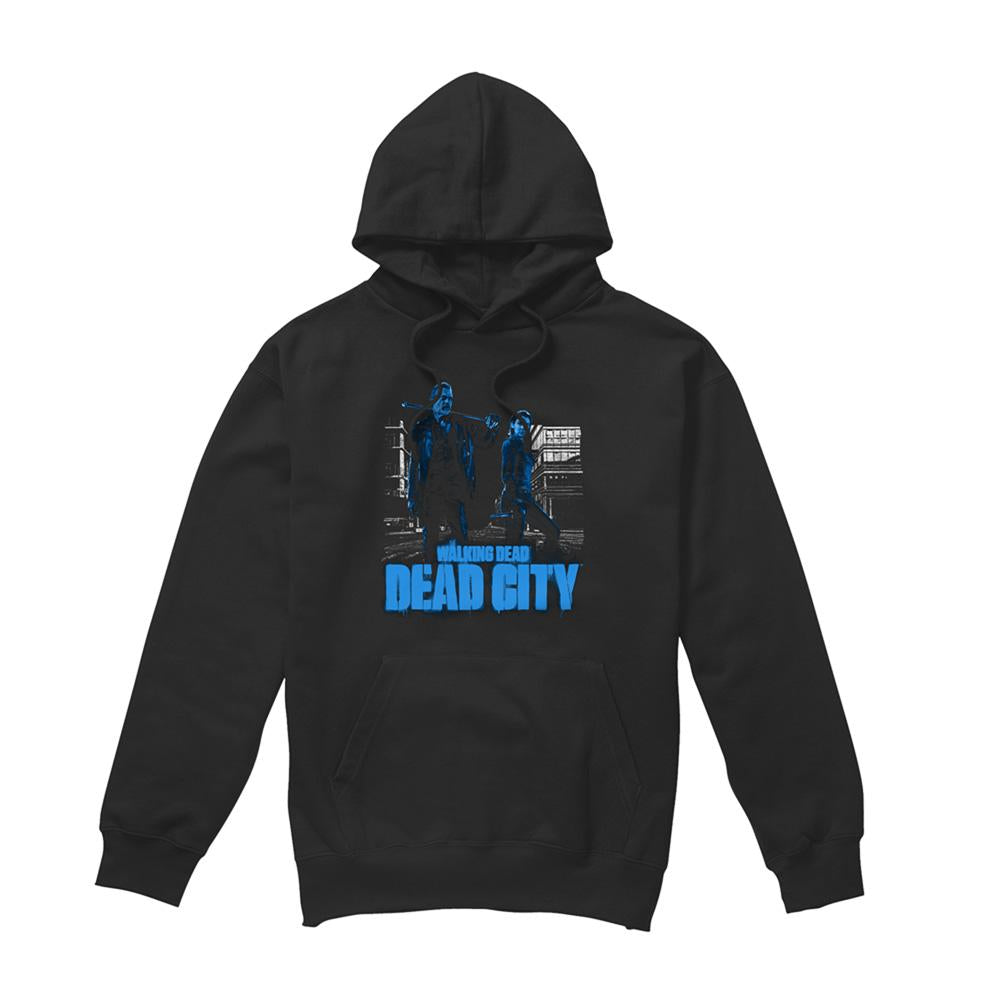 Black - Front - The Walking Dead Unisex Adult Dead City Negan & Maggie Monotone Hoodie