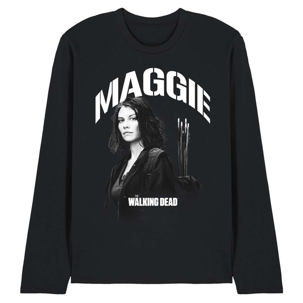 Black - Front - The Walking Dead Unisex Adult Maggie Greene Mono Long-Sleeved T-Shirt