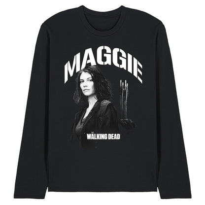 Black - Front - The Walking Dead Unisex Adult Maggie Greene Mono Long-Sleeved T-Shirt