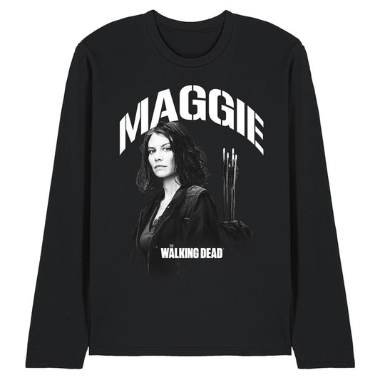 Black - Front - The Walking Dead Unisex Adult Maggie Greene Mono Long-Sleeved T-Shirt
