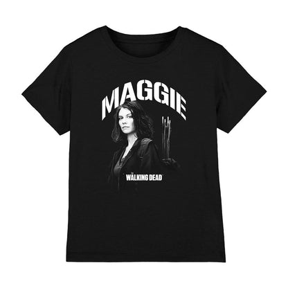 Black - Front - The Walking Dead Childrens-Kids Maggie Greene Mono T-Shirt