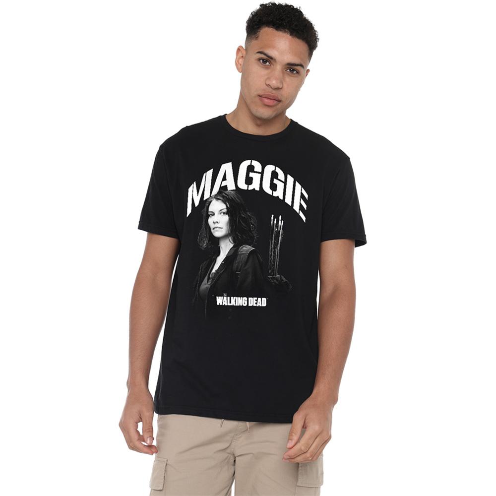 Black - Back - The Walking Dead Unisex Adult Maggie Greene Mono T-Shirt