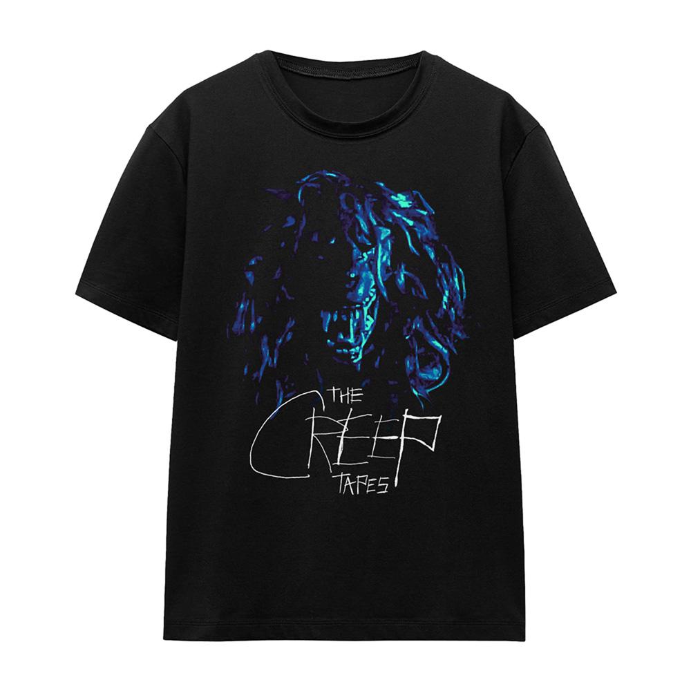 Black - Front - The Creep Tapes Womens-Ladies Wolf Mask T-Shirt
