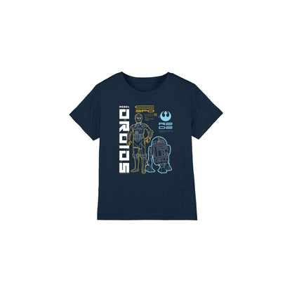Navy - Front - Star Wars Childrens-Kids Rebel Droids T-Shirt