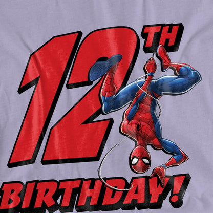 Lavender - Pack Shot - Spider-Man Womens-Ladies 12th Birthday T-Shirt