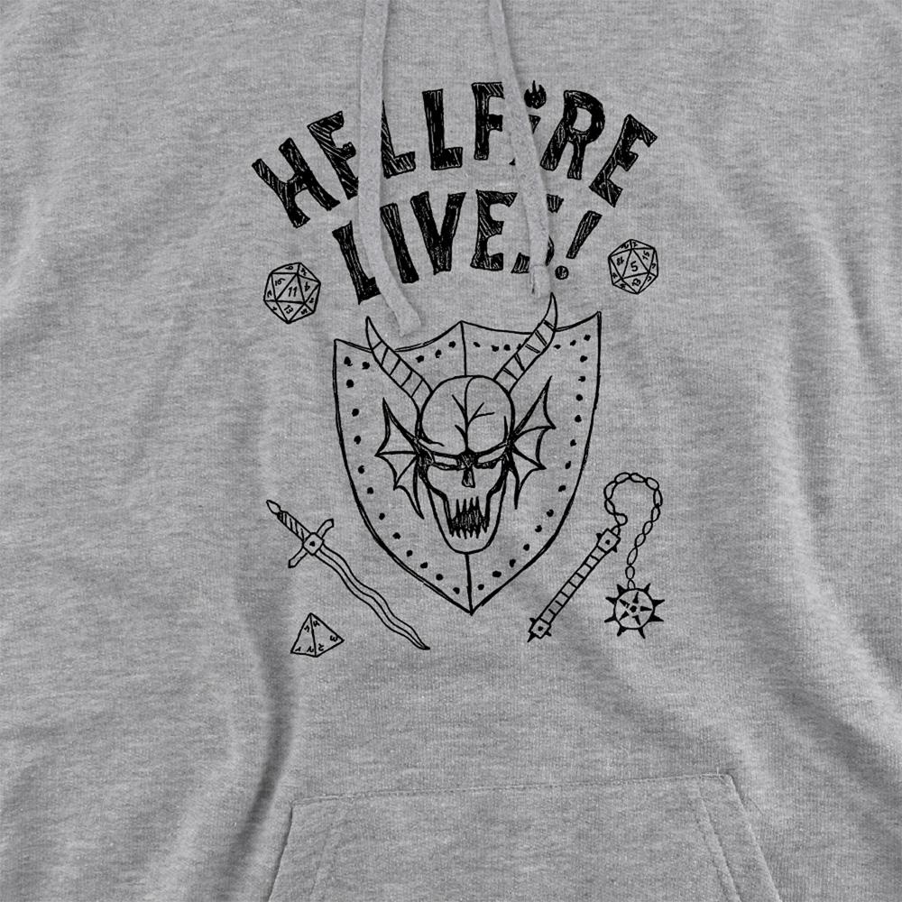 Athletic Heather - Side - Stranger Things Unisex Adult Hellfire Graduation Hoodie