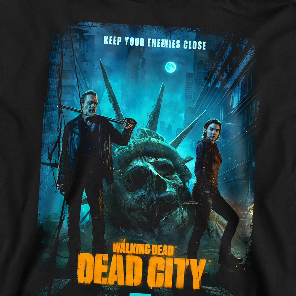 Black - Back - The Walking Dead Childrens-Kids Dead City Negan & Maggie Poster Art Pullover Hoodie