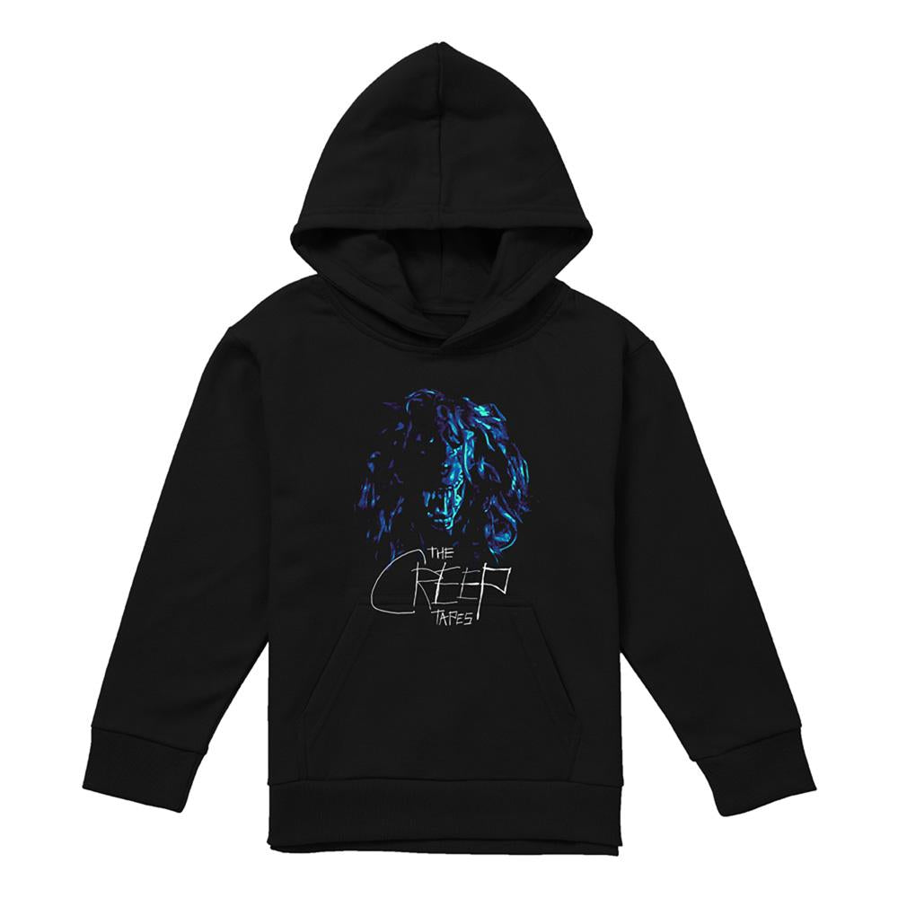Black - Front - The Creep Tapes Childrens-Kids Wolf Mask Hoodie