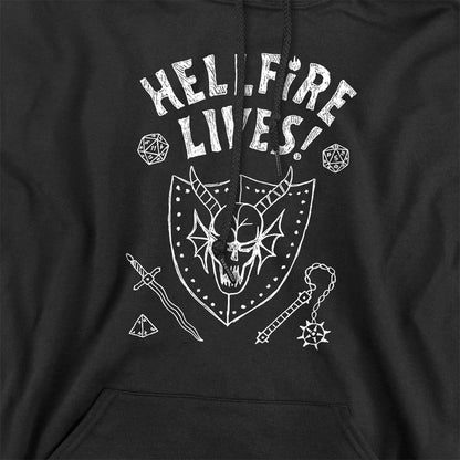 Black - Side - Stranger Things Unisex Adult Hellfire Graduation Hoodie