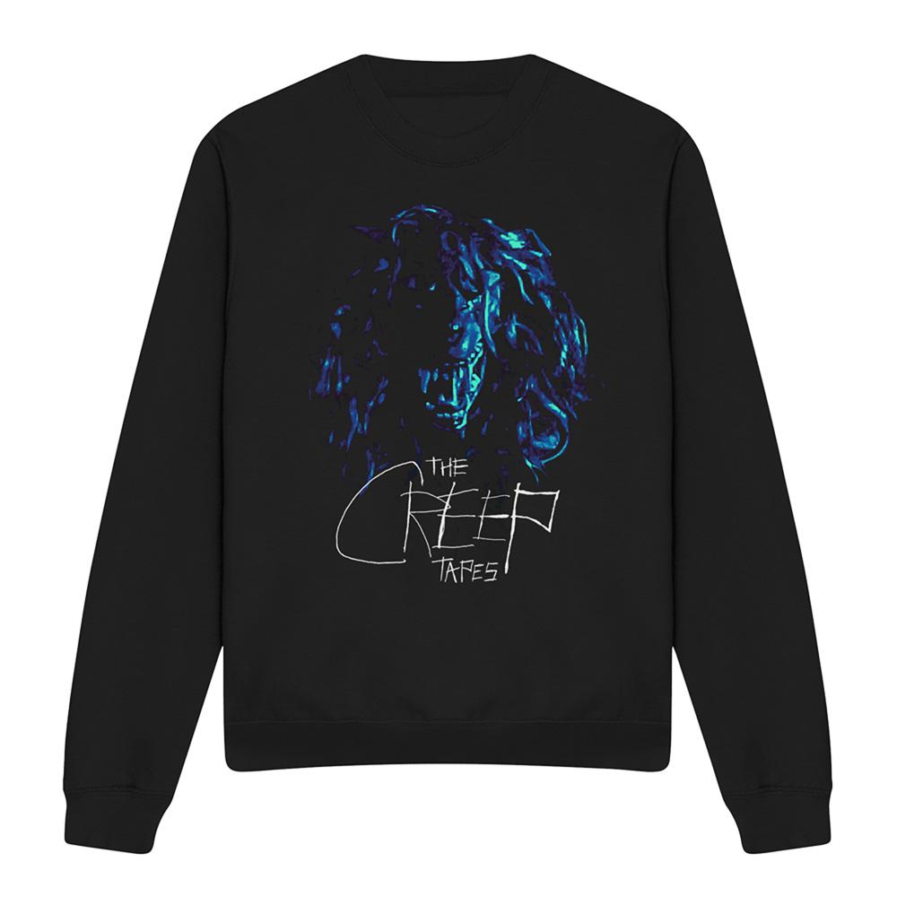 Black - Front - The Creep Tapes Unisex Adult Wolf Mask Sweatshirt
