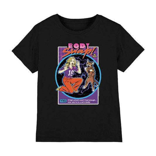 Black - Front - Steven Rhodes Childrens-Kids Body Swap T-Shirt