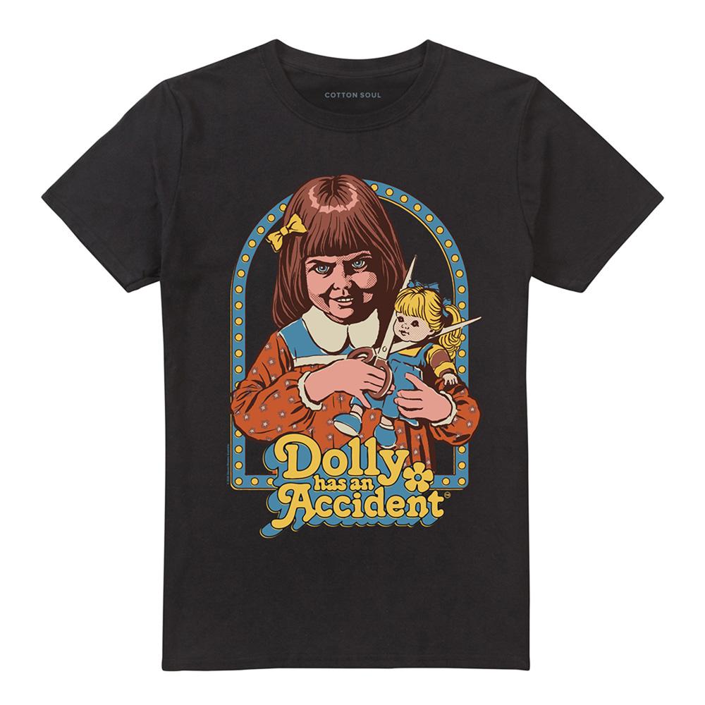 Black - Front - Steven Rhodes Unisex Adult Dolly Has An Accident T-Shirt